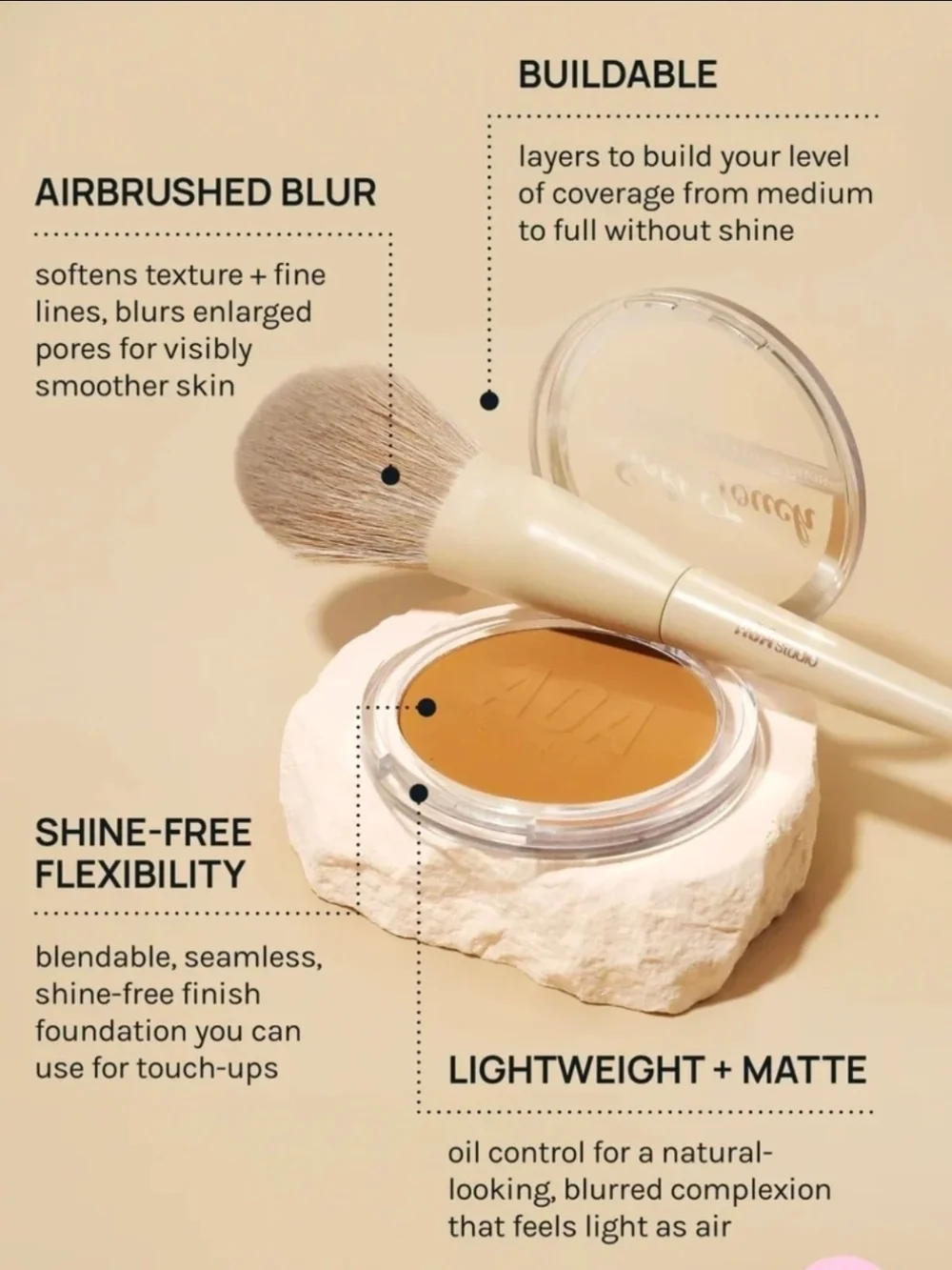 AOA Soft Touch Blurring Powder Foundation- Light Lavender BNIB